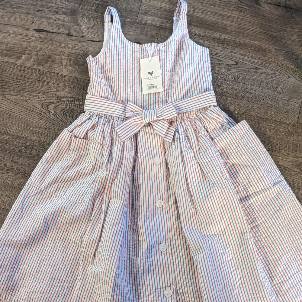 HOPE AND HENRY RED WHITE AND BLUE GIRLS SUMMER DRESS SZ 5